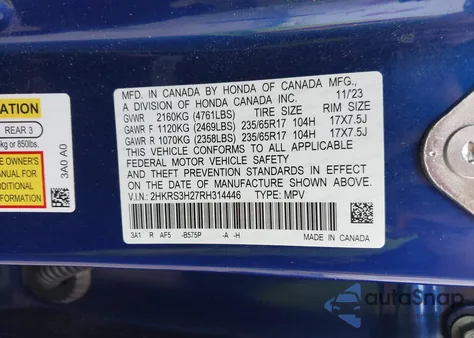 2024 Honda Cr-V Lx 2Wd z USA, uszkodzony, nr VIN 2HKRS3H27RH314446